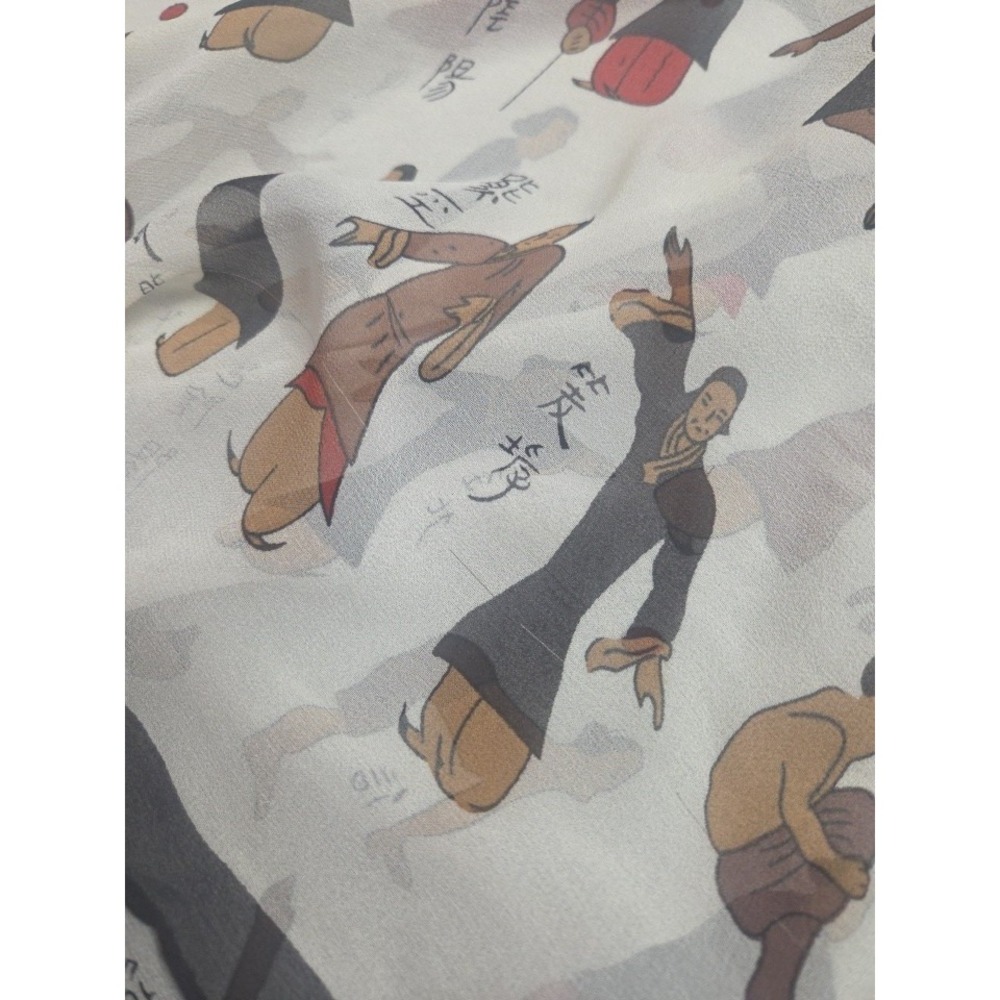 Chinese Silk Scarf‎ Daoyin Chinese Movements Exercises Silk 21x62 Some Flaws - Picture 8 of 15